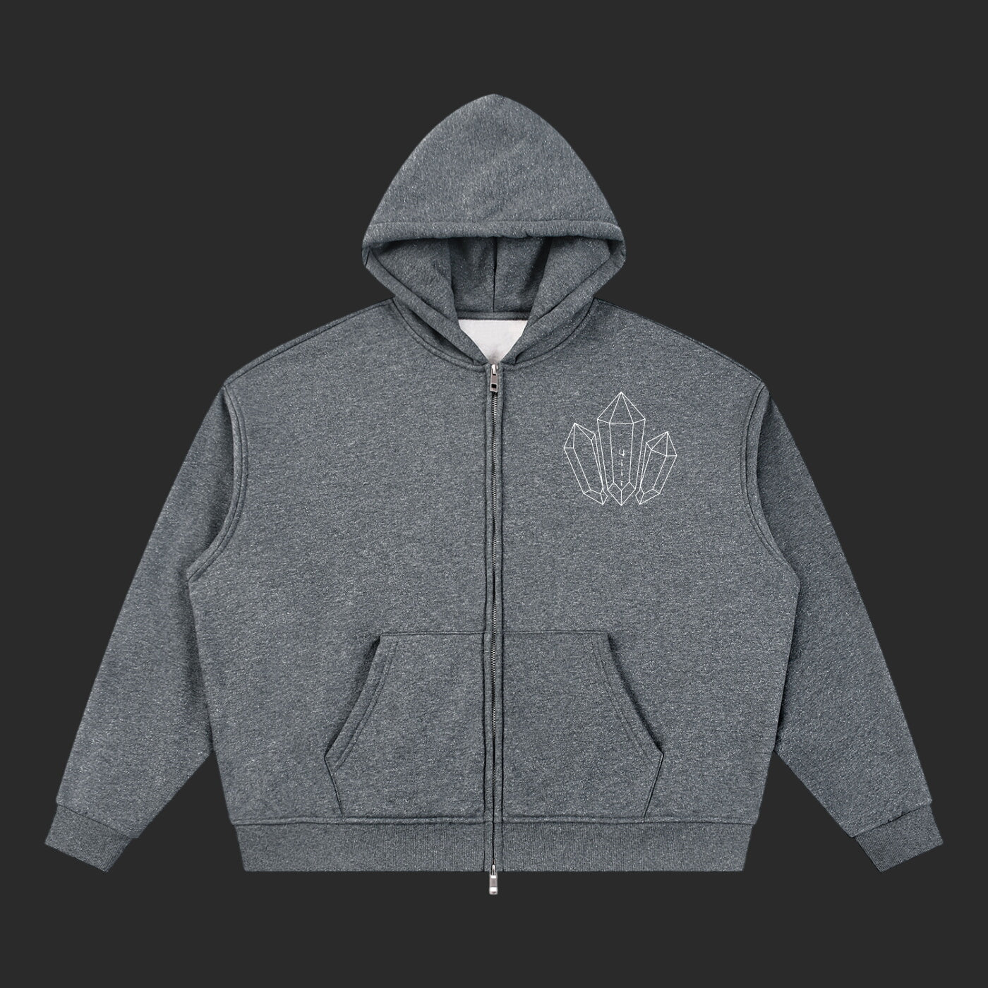 Unisex Sparkles Full Zip Boxy Hoodie