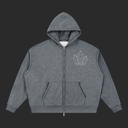 Unisex Sparkles Full Zip Boxy Hoodie