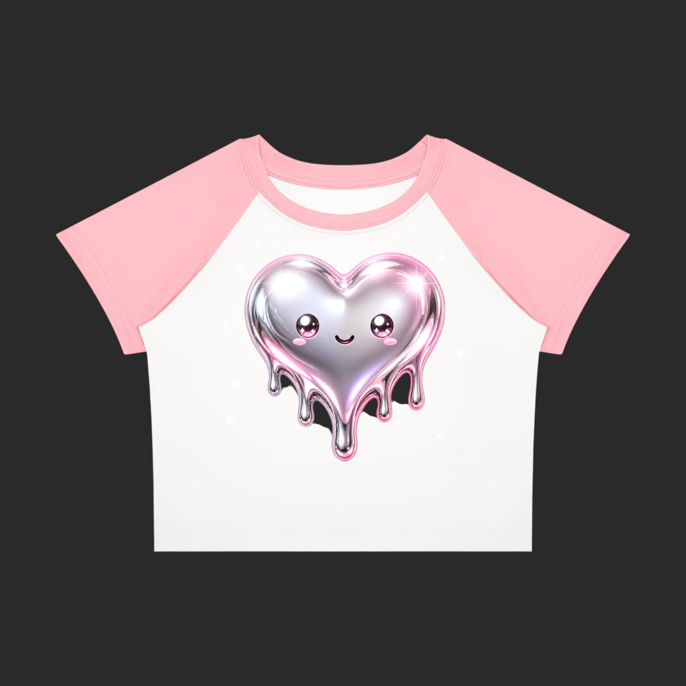 Melt My Heart Crop Block Baby T
