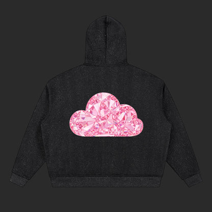 Unisex Sparkles Full Zip Boxy Hoodie