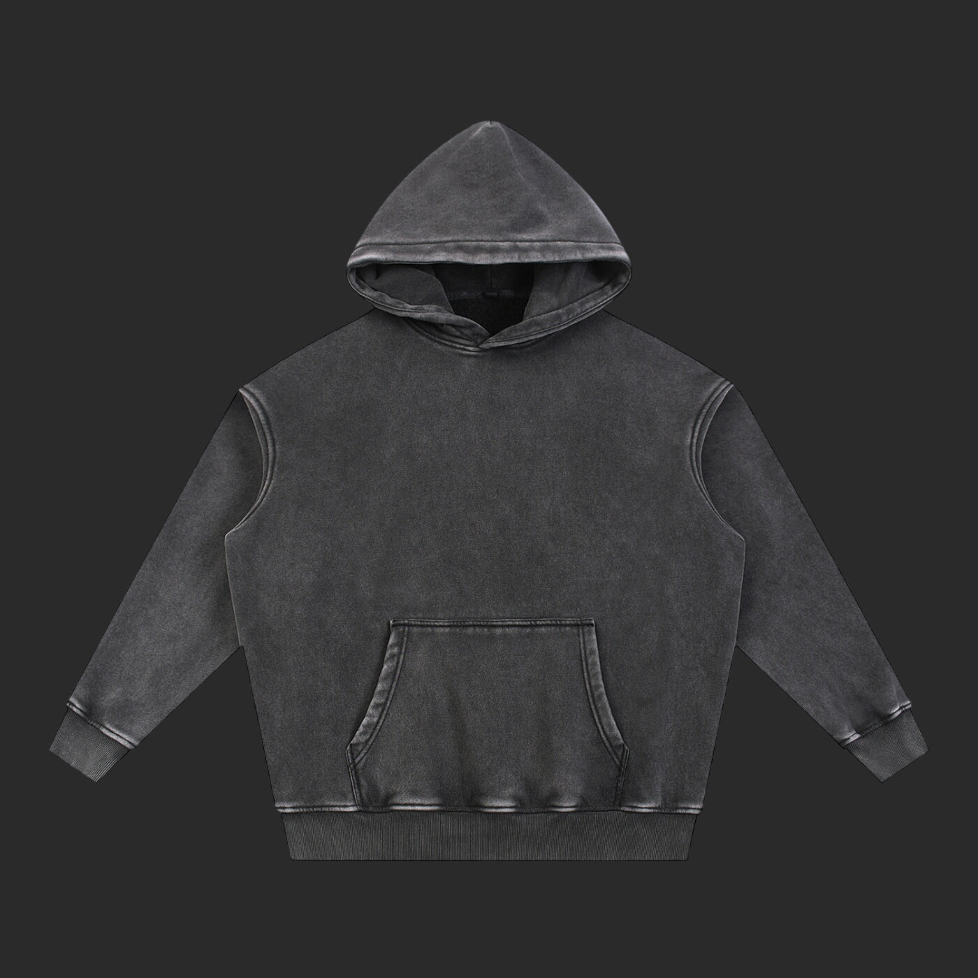 Snow Wash Fleece Oversize Drip Hoodie