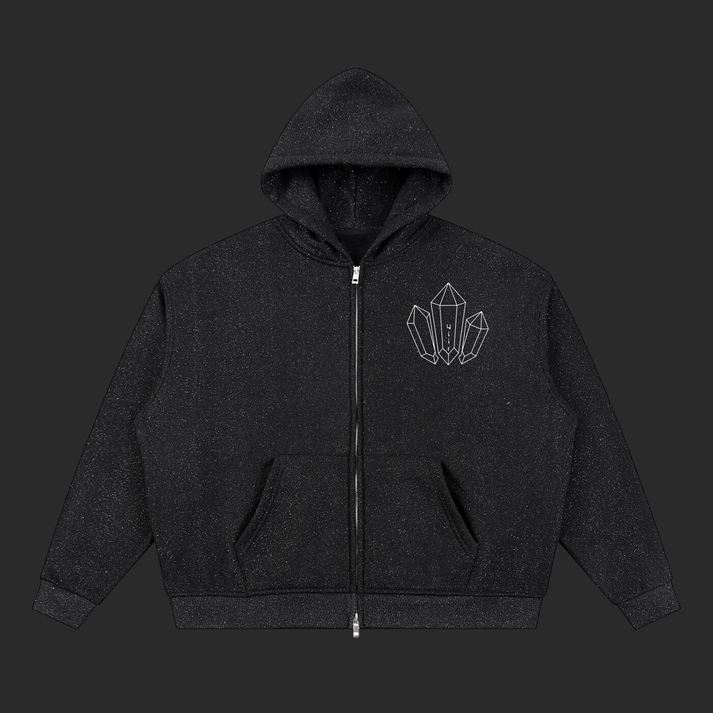Unisex Sparkles Full Zip Boxy Hoodie