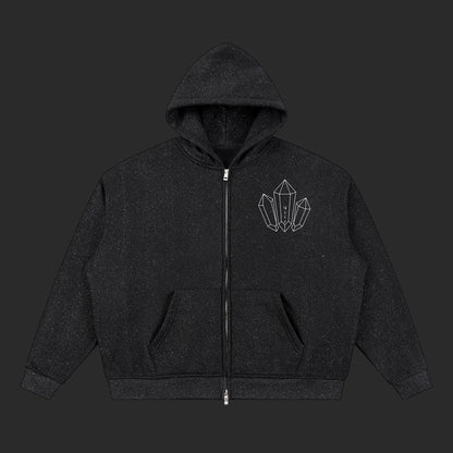 Unisex Sparkles Full Zip Boxy Hoodie