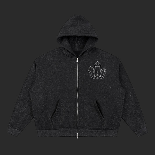Unisex Sparkles Full Zip Boxy Hoodie