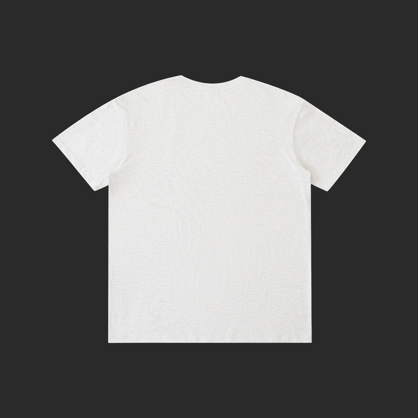 4iir Normie T back view featuring a plain light grey heathered 100% cotton short-sleeve t-shirt