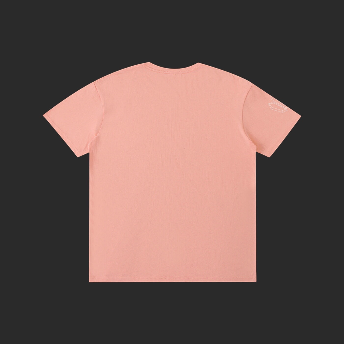 4iir Normie T light pink cotton t-shirt with a small white graphic on the left sleeve, back view.