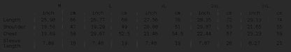 4iir Normie T size chart showing length, shoulder, chest, and sleeve measurements in inches and centimeters.