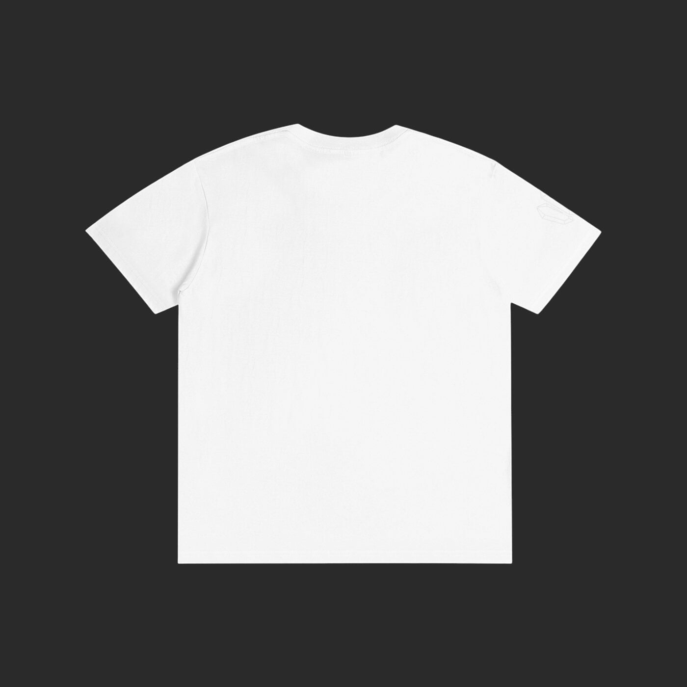 4iir Normie T white cotton t-shirt, back view showing a plain design with a small logo detail on the sleeve.