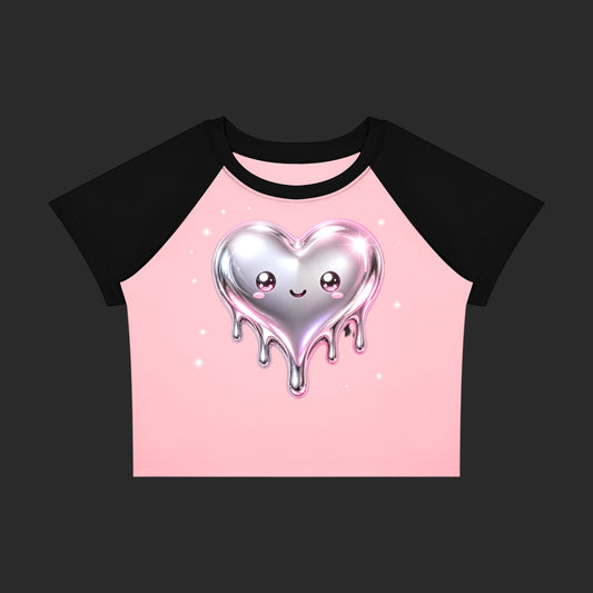 Melt My Heart Crop Block Baby T