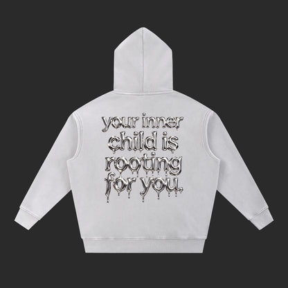 Snow Wash Fleece Oversize Drip Hoodie