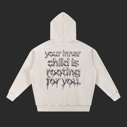 Snow Wash Fleece Oversize Drip Hoodie