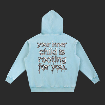 Snow Wash Fleece Oversize Drip Hoodie