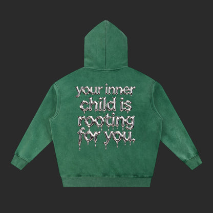 Snow Wash Fleece Oversize Drip Hoodie