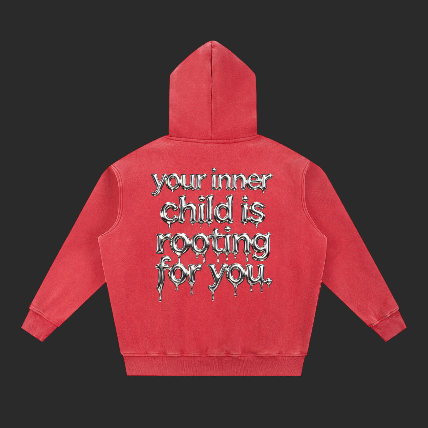 Snow Wash Fleece Oversize Drip Hoodie
