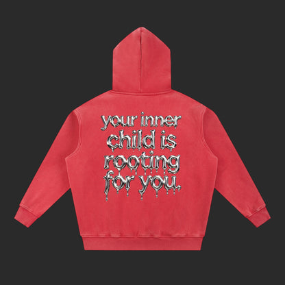 Snow Wash Fleece Oversize Drip Hoodie