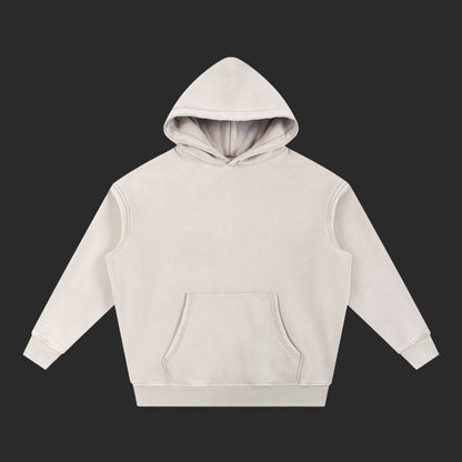 Snow Wash Fleece Oversize Drip Hoodie