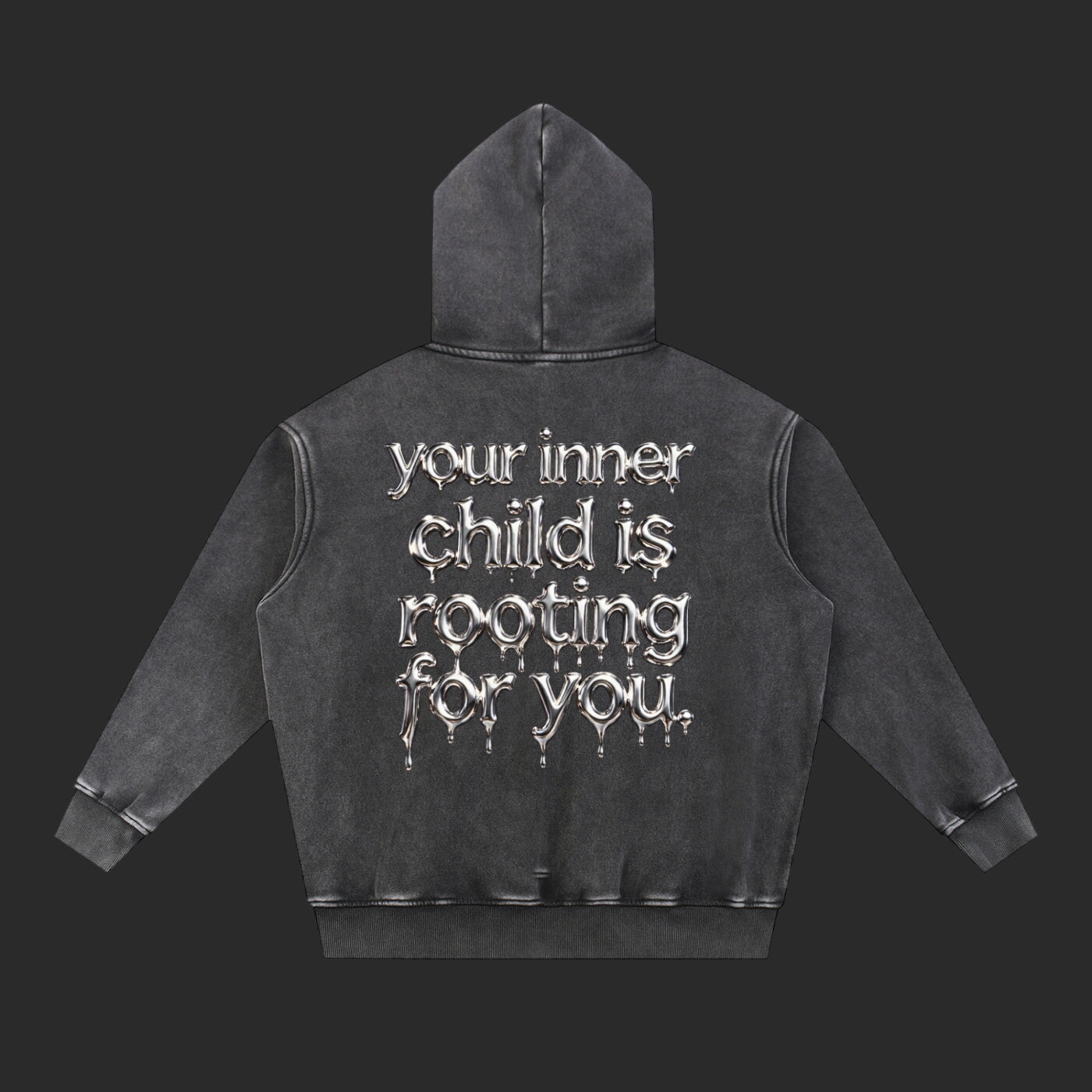 Snow Wash Fleece Oversize Drip Hoodie