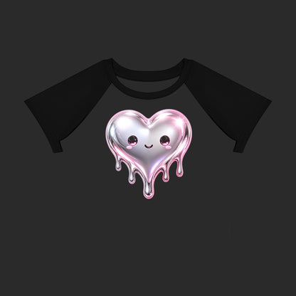 Melt My Heart Crop Block Baby T