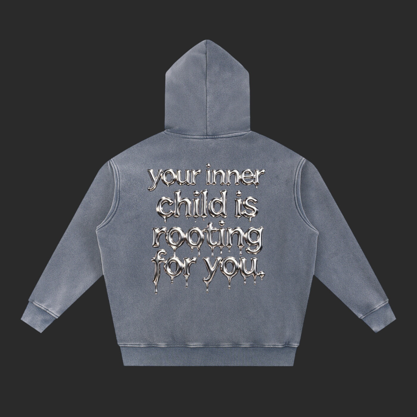 Snow Wash Fleece Oversize Drip Hoodie